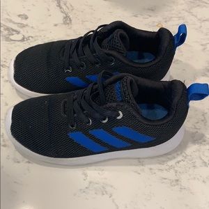 Toddler Boy Adidas Size 9 black with blue stripes
